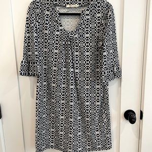 Fun Navy Patterned Dress: Excellent Condition; Small